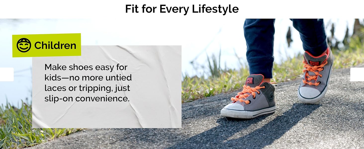Make shoe-wearing easy for kids with Caterpy's stretchy shoelaces.