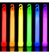 HAKDAY 12PCS Ultra Bright Glow Sticks Bulk, Emergency Glow Sticks 6 Inch Lightsticks Light Up Neo...