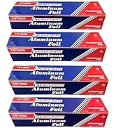 Hash Top 18" x 500" (4 Pack) Standard Aluminum Foil Roll - Food Service Heavy Duty Aluminum Foil ...
