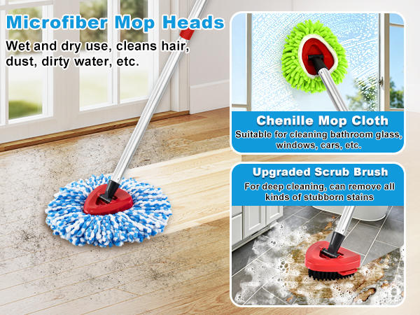 Mop Replace Heads Compatible with O-Cedar RinseClean 2 Tank Spin Mop System