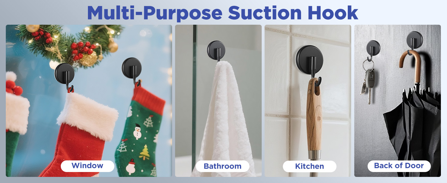 Wreath Hanger for Front Door Heavy Duty Suction Cup Reef Hook for Glass Window Over Door