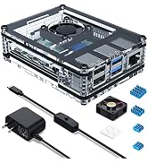 Miuzei Raspberry Pi 4 Case with Fan Cooling Pi 4B Case with 5V 3A Power Supply for Pi 4 B case 4 ...