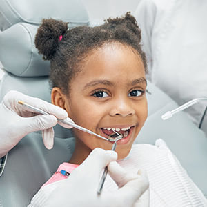 Girl at dentist