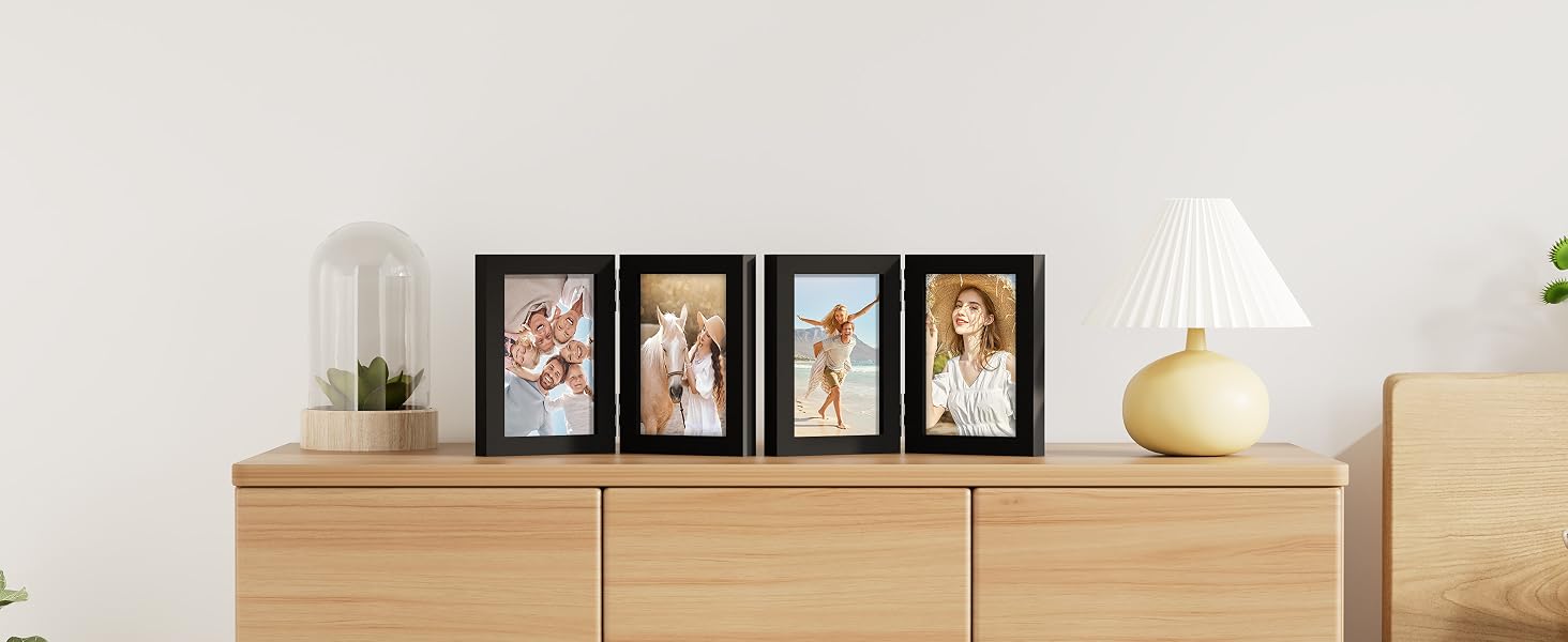4x6 double picture frame black 1pack