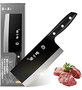 ZHANG XIAO QUAN SINCE 1628 Meat Cleaver, 7.3”Chinese Chopper Slice Knife Chinese Chefs Knife for ...