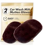 ????(Yours) Car Wash Mitt - Ultra-Soft Mutton Glove for Car Wash Kit - Gentle, Scratch-Free Clean...