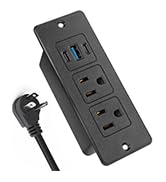 Recessed Power Strip USB, 20W Fast Charging Furniture Outlet - 2 AC & 3 USB (2 USB-C + 1 USB-A) f...