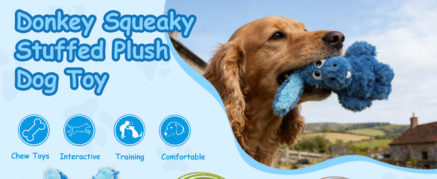 blue donkey dog toys for puppies