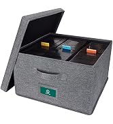 TWAVETREE VHS Storage Box with Index Labels and Lids, Durable Movie Organizer with 6 Divided Comp...