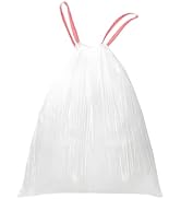 WAIKAS 13 Gallon Trash Bags Drawstring, Pack of 28 Garbage Bags for Kitchen and Home Use, 63x70cm...