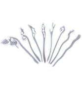 Tustao 5 Pcs White Silicone Resin Hairpins Molds Hair Stick Kit for Jewelry Crafts Making Jewelry...