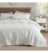 Bedsure 100% Cotton Quilt Set, Queen Size Bedspread, Lightweight Soft Bed Coverlet, 3-Piece Cozy ...