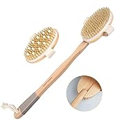 Dry Brushing Body Brush, POPCHOSE Body Scrubber for Men Women, Back Scrubber for Shower, Natural ...