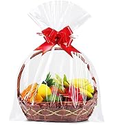 JOYIT 10 Pack Clear Cellophane Bags Large (35 in x 55 in) - 3 Mil Thicker Clear Cellophane Wrap f...
