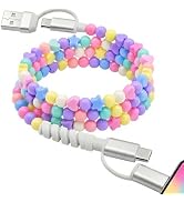 Atsidexa 4-in-1 Beaded Charging Cable, MFi Certified, Works with CarPlay, 3.3FT 60W Fast Charger ...