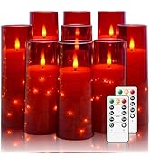 Nimiko Flickering Flameless LED Candles,Battery Operated Candles 9 Pcs with Embedded Star String,...