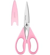 iBayam All Purpose 8.5" Cooking Scissors with Sheath, Pink Kitchen Gadgets for Women, Mom, Wife, Her
