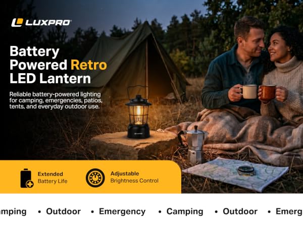 Battery Powered Retro LED Lantern