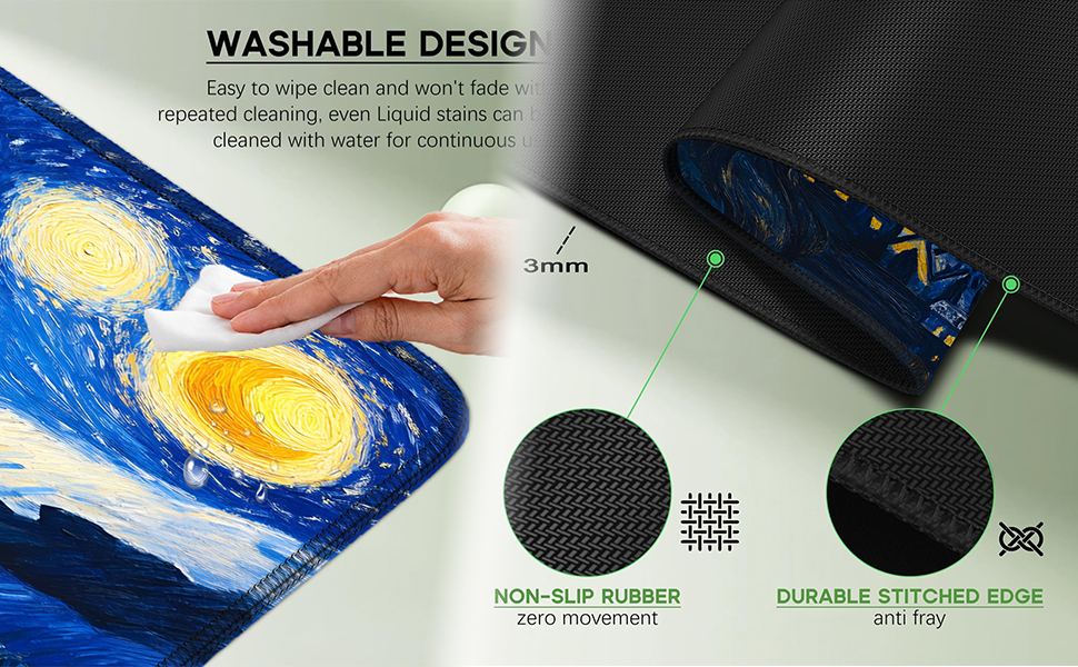starry night mouse pad starry night desk mat van gogh cat desk mat large Gaming mouse pad