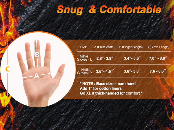 large xl nitrile gloves size