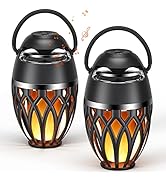 2 Pack Outdoor Bluetooth Speakers, IPX5 Waterproof Wireless Speaker with LED Flame Light Portable...