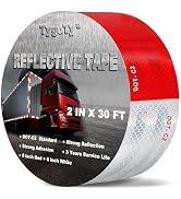 TygoTy DOT-C2 Reflective Tape 2 Inch x 30 Feet Outdoor Red and White Strong Adhesive Conspicuity ...