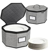 Lukeline 2 Pack China Storage Containers, 12.2”Dish Storage Containers with 24 Felt Plate Divider...
