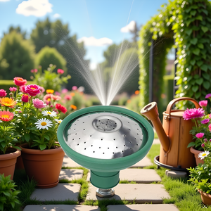 A lush garden filled with vibrant flowers and greenery, creating a serene backdrop for the product.