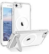 GUAGUA for iPhone 8/7/SE Case 2022 (3rd)/2020 (2nd), Magnetic Clear Cases with Foldable Invisible...