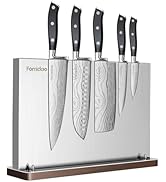 6PSC Knife Block Set With Magnetic Knife Block Holder, Ultra-Sharp Japanese Kitchen Knife Set, Hi...