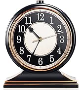 Vintage Desk Clock Silent-Non-Ticking 10-inch dial Table Clock,Retro Mantel Clocks and Ea...