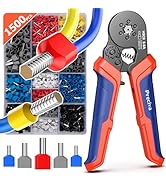 Ferrule Crimping Tool Kit, Preciva Upgrade Double & Single Ferrules Connectors of 1500PCS, Hexago...