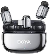 BOYA mini 2 Wireless Lavalier Microphone for iPhone 15/16/17 & Android,AI Noise Cancellation,App ...