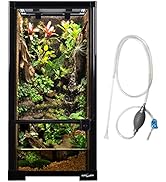 REPTIZOO 15 Gallon Full Glass Reptile Terrarium 12" x 12" x 24" Knock-Down Glass Tank and Siphon ...