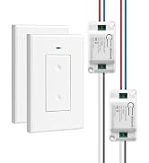 2 Pack Wireless Light Switch and Receiver Kit, WILAWELS Wireless On Off Switches for Ceiling Ligh...