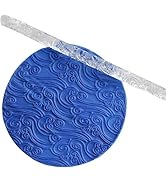 Clear Rolling Pin with Sea Wave Embossing Pattern, Cake Decorating Tool, Pin Baking Tools and Acc...