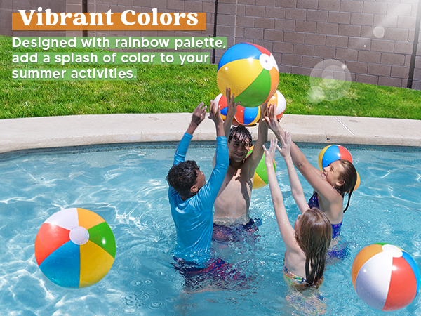 JOYIN 2-Pack 20" Beach Balls - Pool Toys Large Inflatable Beach Ball Swimming Pool Water Games