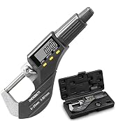 Digital Micrometer, Professional Inch/Metric Thickness Measuring Tools 0.00005"/0.001 mm Resoluti...