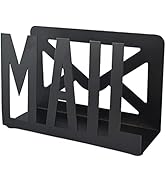 Desktop Letter Holder, Two-Sided Designs Black Metal Desktop Cutout Mail Letter Holder, Letter So...
