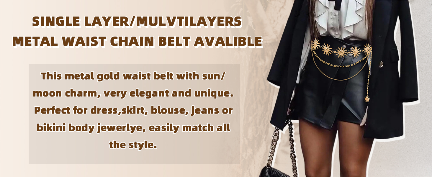 chain belt for women fashion waist belt