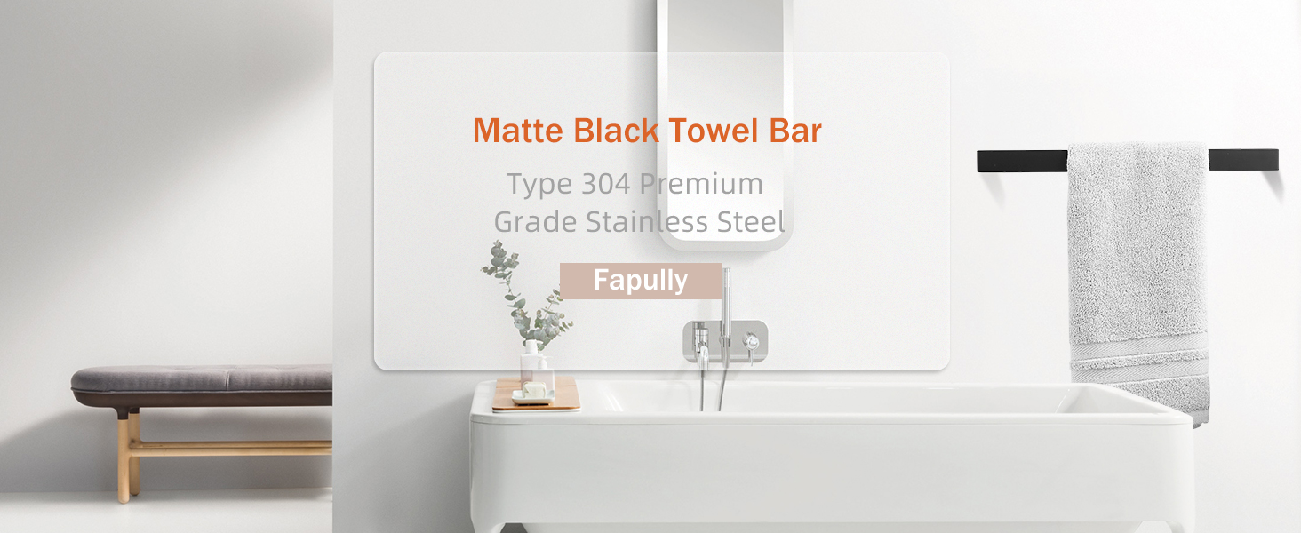 Bathroom Towel Bar Set Matte Black