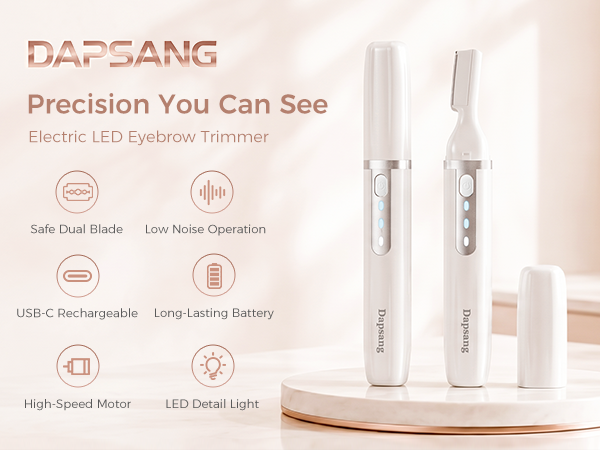 Dapsang Precision You Can See Electric LED Eyebrow Trimmer