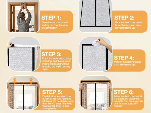 Transparent Magnetic Insulated Door Curtain