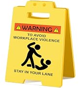 MQCLYSG Funny Office Decor Gifts To Avoid Workplace Violence Small Fun Gag Desk Mini Caution Remi...