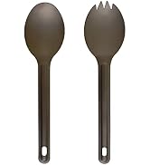 DZRZVD Titanium Long Handel Spork and Spoon, 8.6" Soup Spoon, Camping Spork and Spoon, Eco-Friend...
