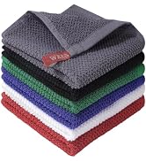 ZHAYAO 6 Pack 100% Cotton Wash Cloth, 12x12Inch Highly Absorbent and Soft Feel Fingertip Towels, ...