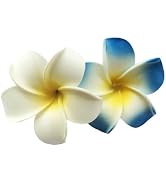 2Pcs 7cm Flower Hawaiian Frangipani Plumeria Clips and Barrettes Foam Head Flower Party Beach Hai...