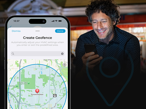 Geofencing for location based controls with Cielo Breez Eco smart AC controller