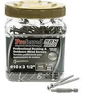 Proferred MAX Drive Professional Decking & Outdoor Wood Screws, Stainless Steel, 10 X 3-1/2", 6 L...