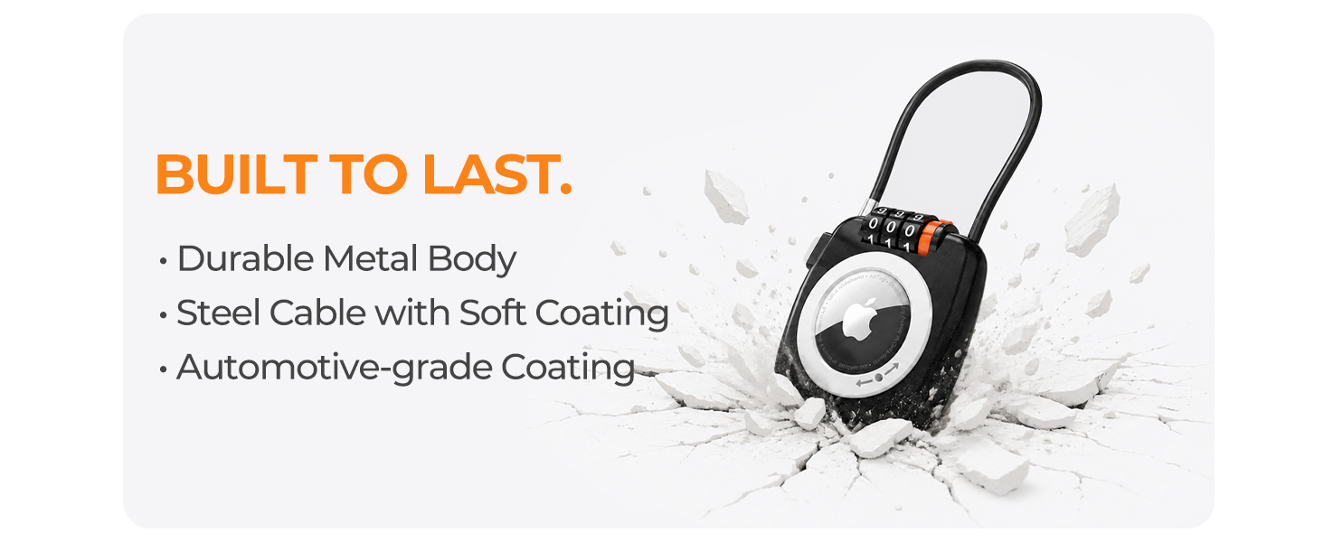 Durable metal AirTag holder with rust-resistant coating for long-term travel protection.
